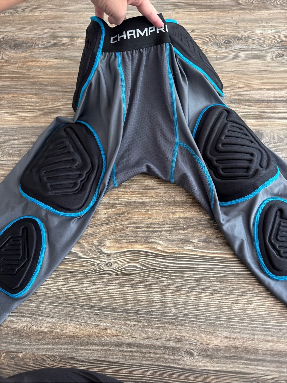 Champro Mens 7 pad football girdle with Black Pads and Blue Trim